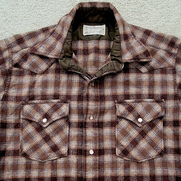 Pendleton VTG High Grade Western Wear 100% Wool Snap Front Plaid Shirt Men's M - Picture 2 of 10